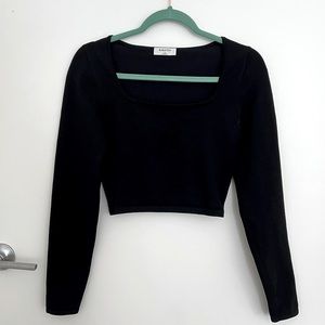 Aritzia Babaton - sculpt knit squareneck longsleeve